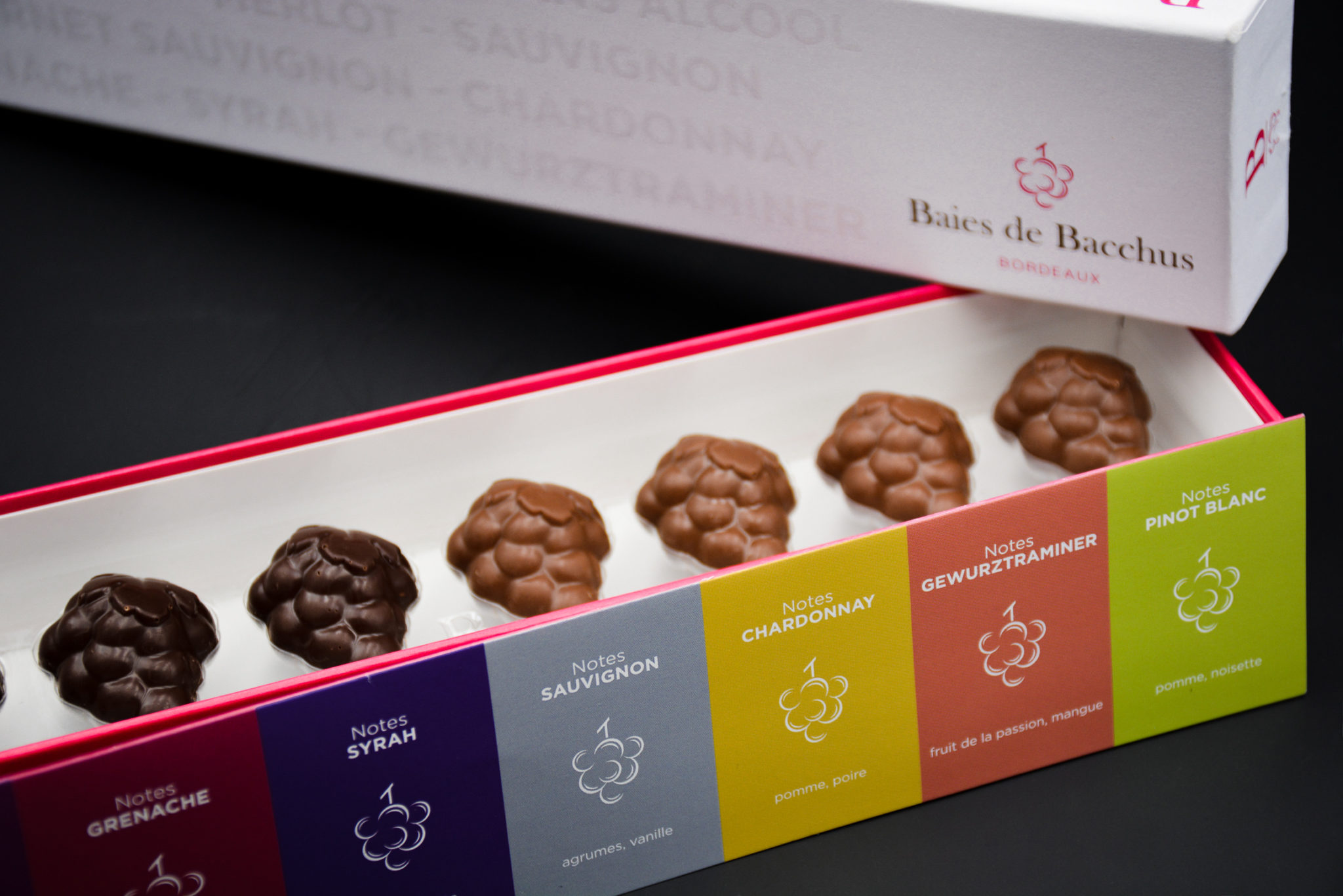 Collection de chocolats Baies de Bacchus