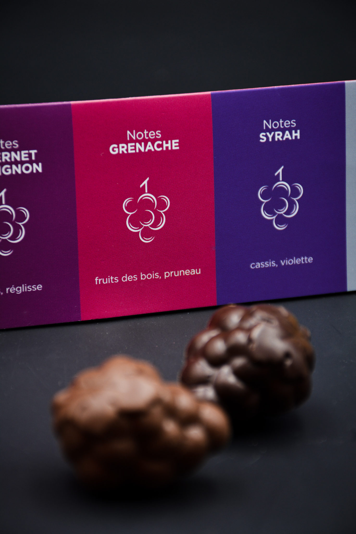 Les aromes du vin dans une collection de chocolats